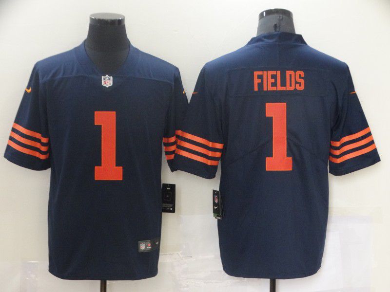 Men Chicago Bears #1 Fields Blue orange Nike Vapor Untouchable Limited 2021 NFL Jersey->chicago bears->NFL Jersey